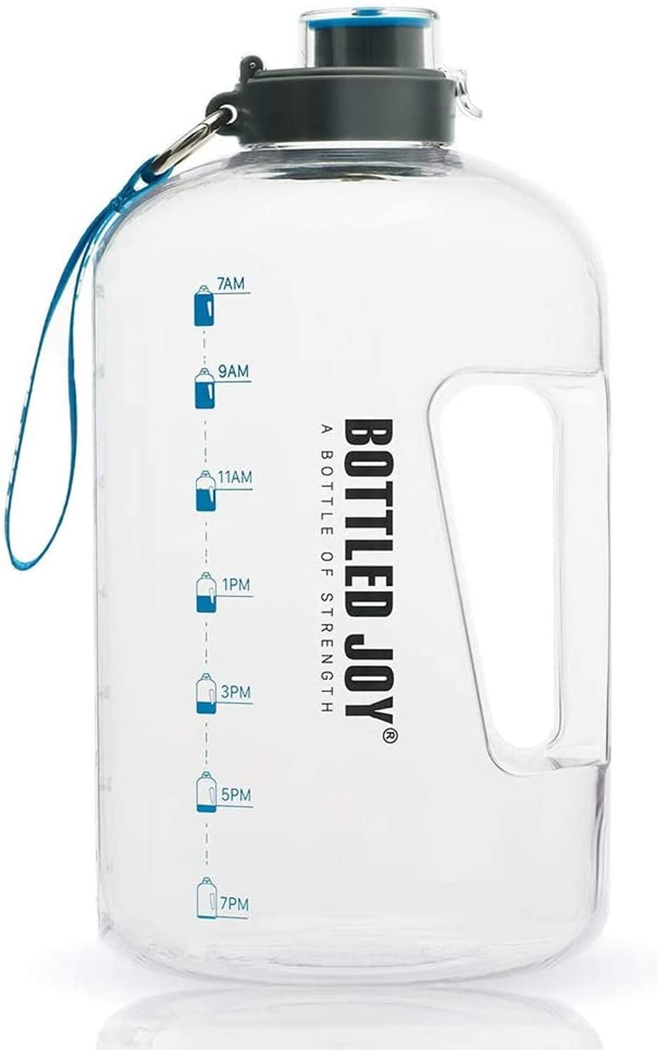 1 Gallon Water Bottle – Leak-Proof BPA-Free Jug with Flip-Top & Handle Strap, Time Marker Reminder for Gym, Fitness & Hi