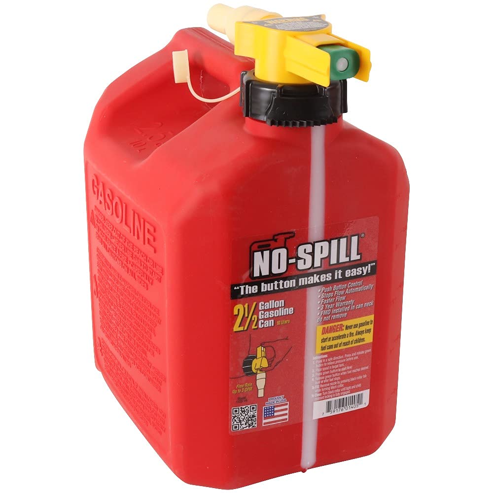 NO-SPILL |5 Gal Gas Can — No-Spill Auto-Stop Spout, Leakproof Fuel Container