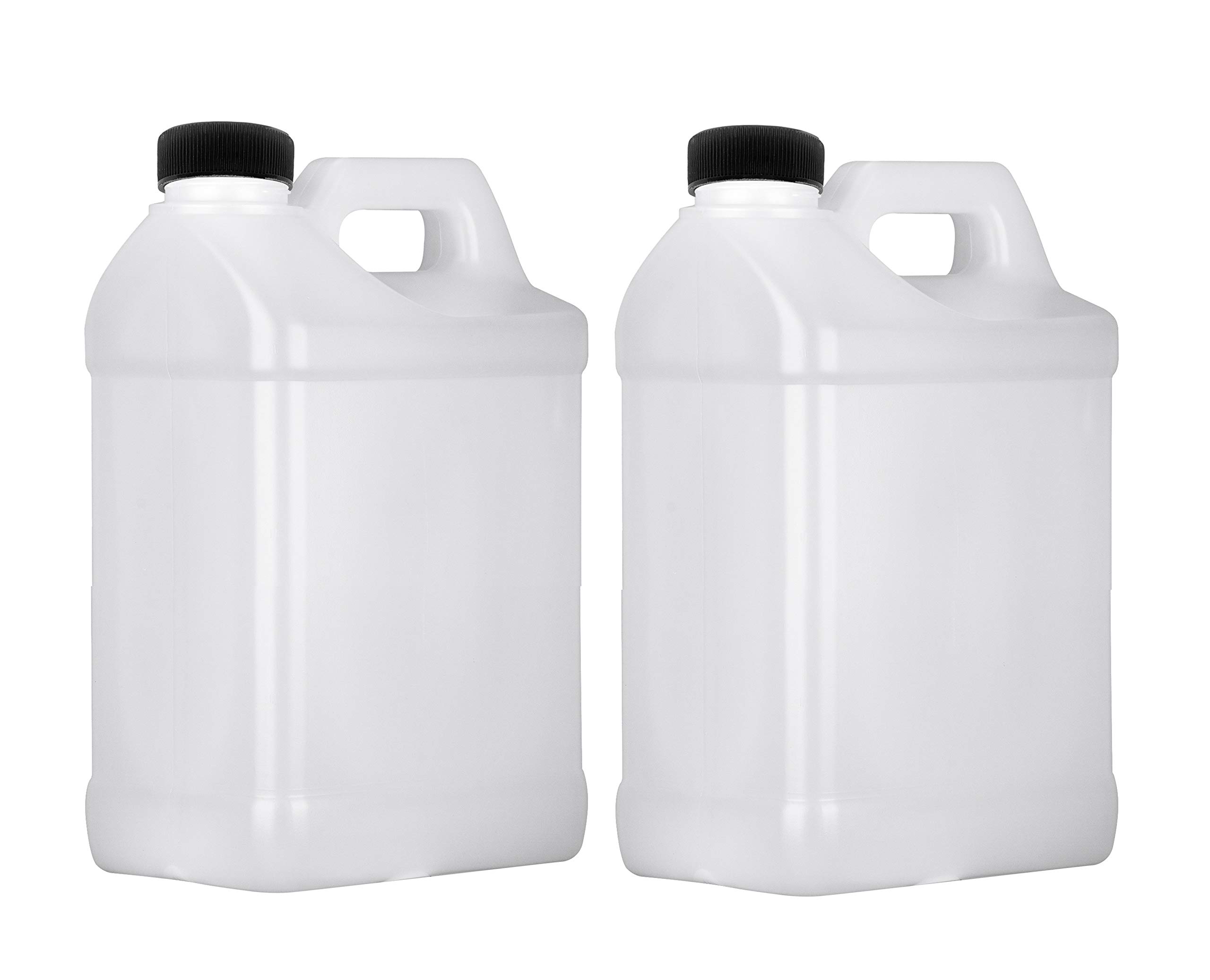 1 Gallon HDPE Plastic Jug 2-Pack — F-Style Water Storage Containers for Camping, RV & Emergency Preparedness
