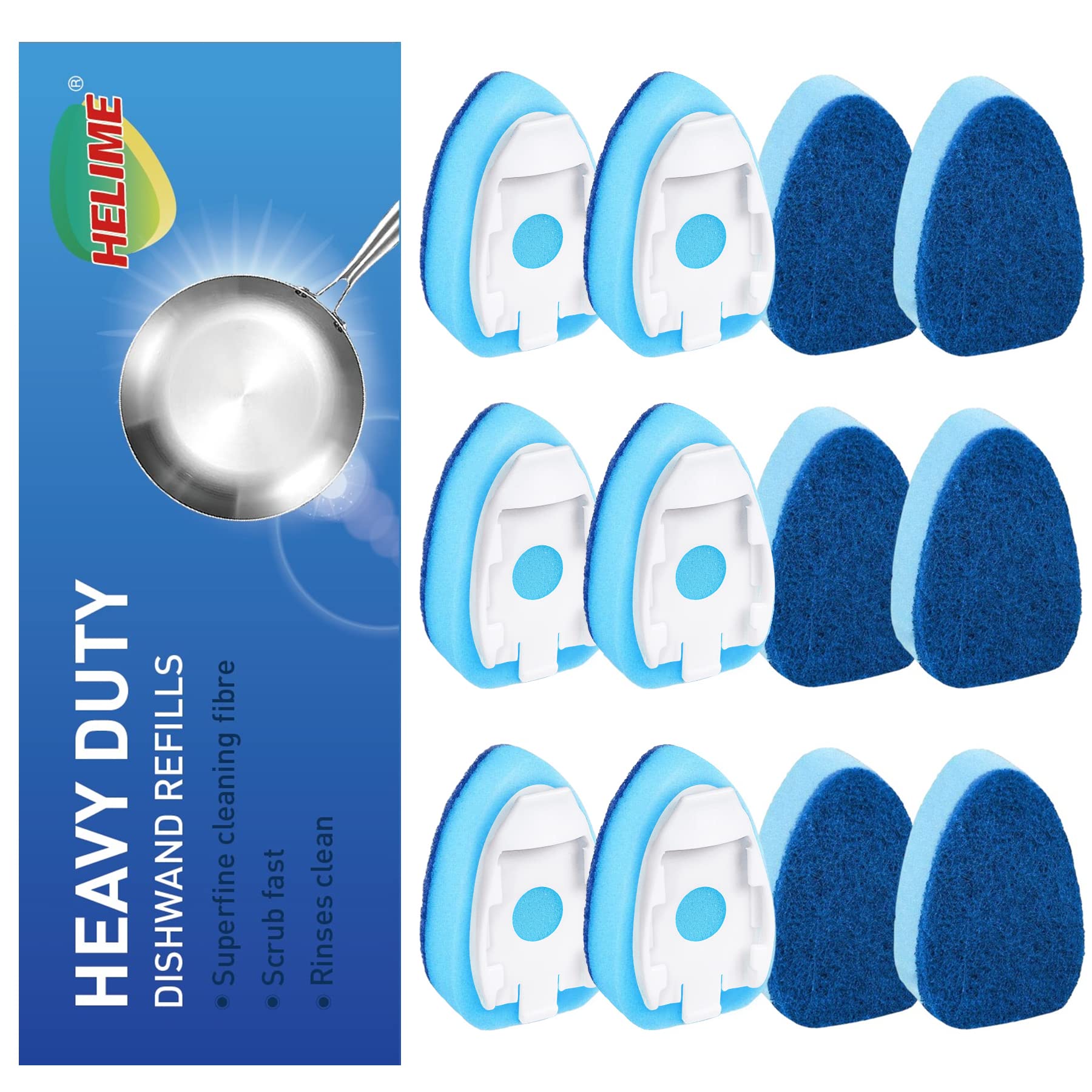 Dishwand Refills Replacement Heads – Heavy-Duty Non-Scratch Soap-Dispensing Scrub Dots for Kitchen Sink Dishwashing
Dish